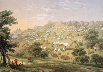 Il campo della Legione Straniera vicino a Hythe, Kent 1855