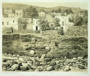 Vista degli scavi, da 