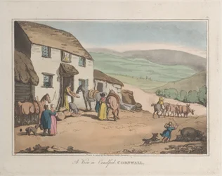 Una vista di Camelford, Cornovaglia, da Schizzi dalla natura, 1822