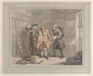 Libraio e autore, Creatori: Thomas Rowlandson, Samuel Alken