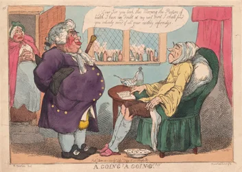 A Going, A Going!!, pub. 1813 (incisione colorata a mano)