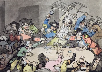 Un calcio a un tavolo da gioco, pub. da J. Harris, 1787