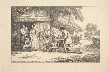 Un arrotino itinerante alla porta di un cottage, 1787