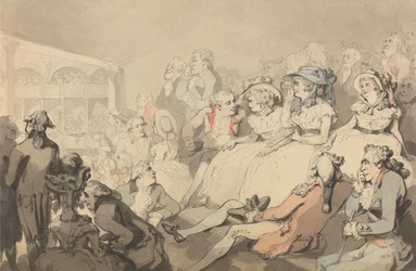 Il pubblico che assiste a uno spettacolo teatrale al Drury Lane Theatre