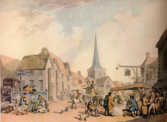 Scena di un vecchio villaggio inglese