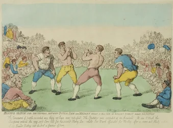 Incontro di boxe per 200 ghinee tra Dutch Sam e Medley