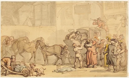 Cambio di cavalli alla carrozza