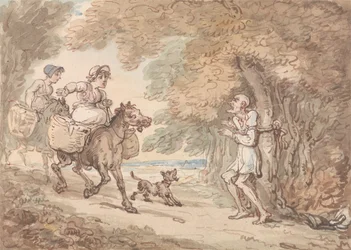 Il dottor Syntax legato a un albero da briganti