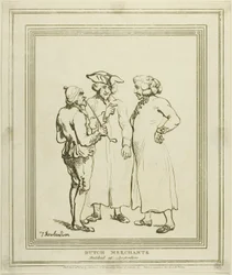 Mercanti olandesi disegnati ad Amsterdam
