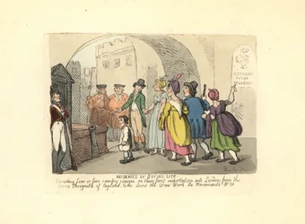 Gentiluomo che accompagna cugini di campagna nella loro prima visita a Londra