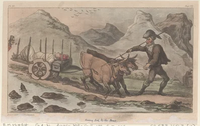 Andare malato al retro, da Le avventure militari di Johnny Newcome, 1815