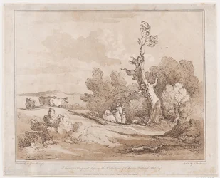 Paesaggio con figure che raccolgono legna sotto alberi nodosi, 21 maggio 1789