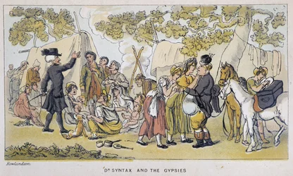 Il dottore e i gitani (o Romanichels) - in "I tre viaggi del dottor Syntax: alla ricerca del pittoresco, della consolazione e di una moglie" di William Combe, ill. Rowlandson