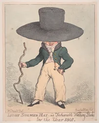 Cappello estivo leggero e bastoni da passeggio alla moda per l