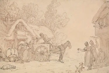 Caricamento di sacchi su un carro