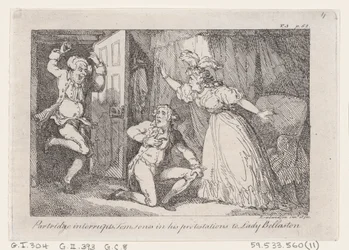 Partridge interrompe Tom Jones nelle sue proteste a Lady Bellaston, dalla Storia di Tom Jones, 1792