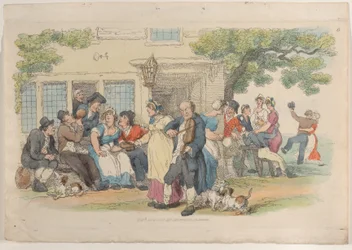 La porta della birreria, da World in Miniature, 1816
