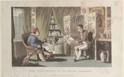 Quae Genus che Legge a Sir Jeffery Gourmand, da The History of Johnny Quae Genu..., 1 marzo 1822