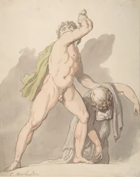 Uomo nudo in piedi che sostiene una donna svenuta Ludovisi Gaul agli Uffizi