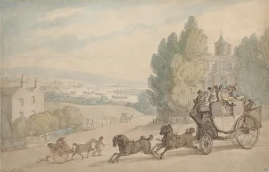 La diligenza da Canterbury a Dover che passa davanti al castello di Vanbrugh