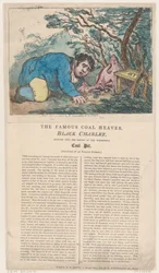 Il famoso scaricatore di carbone Black Charley guarda nella bocca del meraviglioso..., 25 febbraio 1805