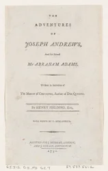 Pagina del Titolo: Le Avventure di Joseph Andrews e del Suo Amico Mr. Abraham Adams