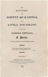 Pagina del titolo, da The History of Johnny Quae Genus, The Little Foundling of the Late Doctor