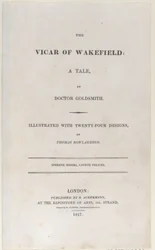 Pagina del titolo, da Il vicario di Wakefield, 1817
