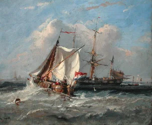 Una nave olandese in una forte brezza
