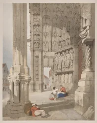 Architettura pittoresca a Parigi, Gand, Anversa, Rouen: Portico sud della Cattedrale di Chartres, Chartres, Francia