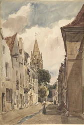 Veduta di Issy (Una strada di Issy-les-Moulineaux, Senna)