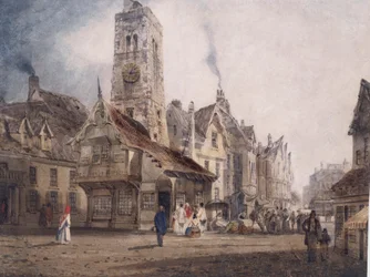 Veduta di una piazza del mercato, c.1832