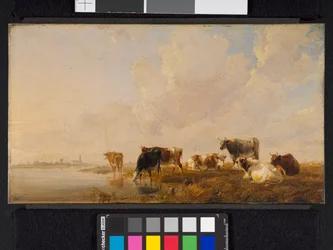 Bovini vicino a un fiume, 1835