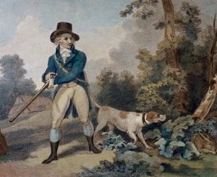 Caccia alla lepre, incisione di Thomas Simpson (1765-1801)