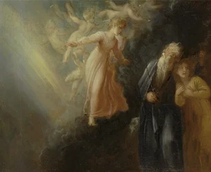 Prospero, Miranda e Ariel, da "La tempesta," Atto I, scena ii