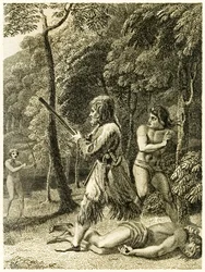 Robinson Crusoe vede e salva per la prima volta il suo uomo Venerdì da 