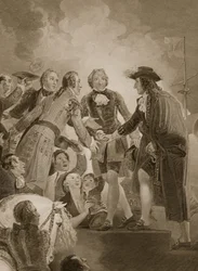 Lo Sbarco di Guglielmo III a Torbay, inciso da George Noble, illustrazione da 