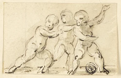 Tre putti che giocano