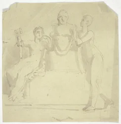 Due Figure Femminili con un Busto