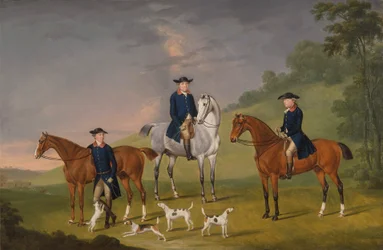 John Corbet, Sir Robert Leighton e John Kynaston con i loro cavalli e cani