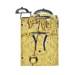 Dettaglio di un orologio a staffa montato della Regina Anna con ripetizione dei quarti, No. 376, c.1705