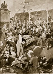 Sir Robert Peel alla Camera, 1846, illustrazione da «Hutchinson