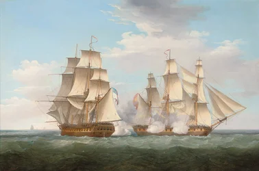 H.M.S. Ethalion in azione con la fregata spagnola Thetis al largo di Capo Finisterre, 16 ottobre 1799