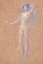 Figura di ragazza nuda in piedi