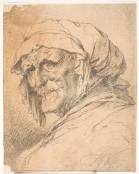 Testa di una vecchia donna