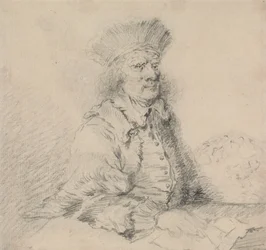 Rembrandt con un cappello di pelliccia