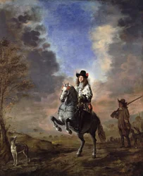 Ritratto equestre di un uomo con un paggio