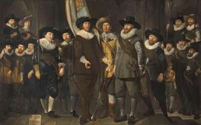 Ufficiali e altri membri della guardia civica del III distretto di Amsterdam, sotto il comando del capitano Allaert Cloeck e del tenente Lucas Jacobsz Rotgans