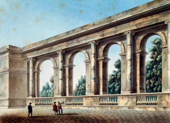 Veduta di una galleria ad arco