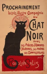 Prossimamente la celeberrima Compagnie du Chat Noir con Rodolphe Salis (2ª versione). Francia, 1896, Imp. Charles Verneau, Parigi